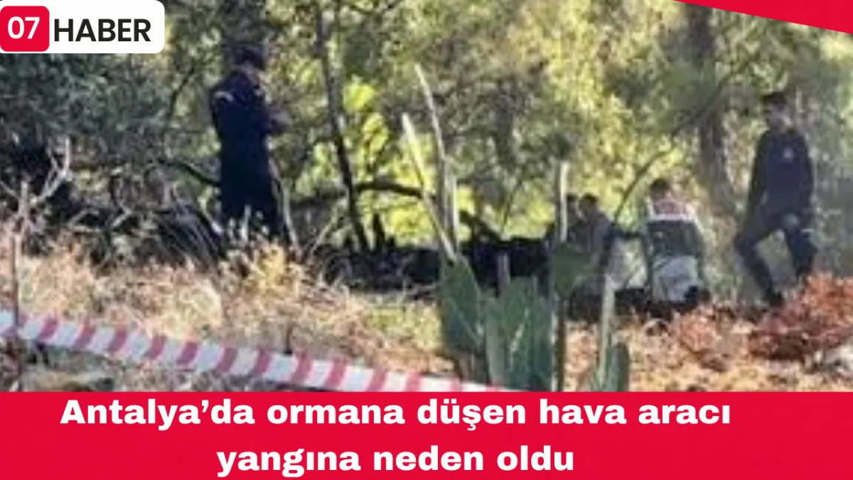 Antalya’da ormana düşen hava aracı yangına neden oldu