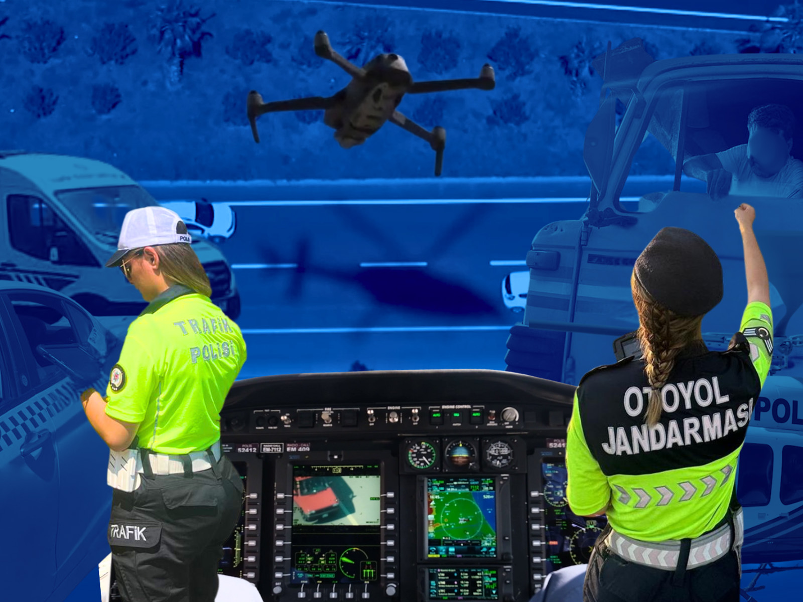  ''Helikopter ve Drone İle Havadan Yapılan Trafik Denetimlerinde 85 Bin 842 Araca/Sürücüye İşlem Yapıldı''