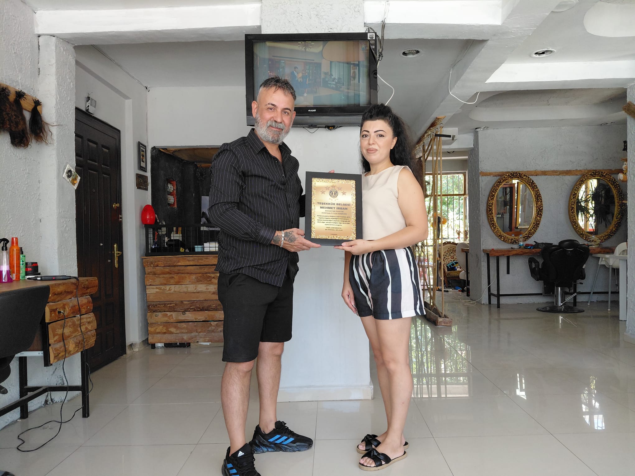 Mehmet İrban’a Teşekkür Belgesi İş Yerinde Takdim Edildi