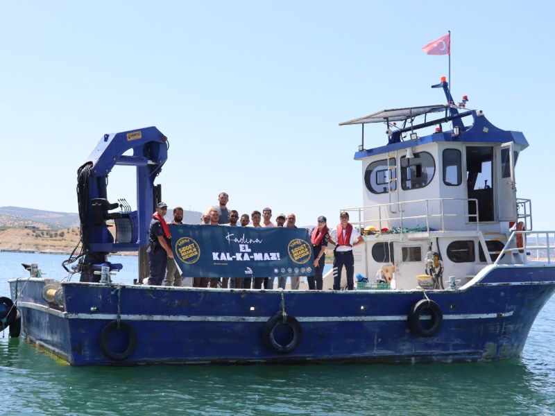 Çekerek Barajı’nda Jandarmadan anlamlı mesaj “Kadına el kalkamaz”