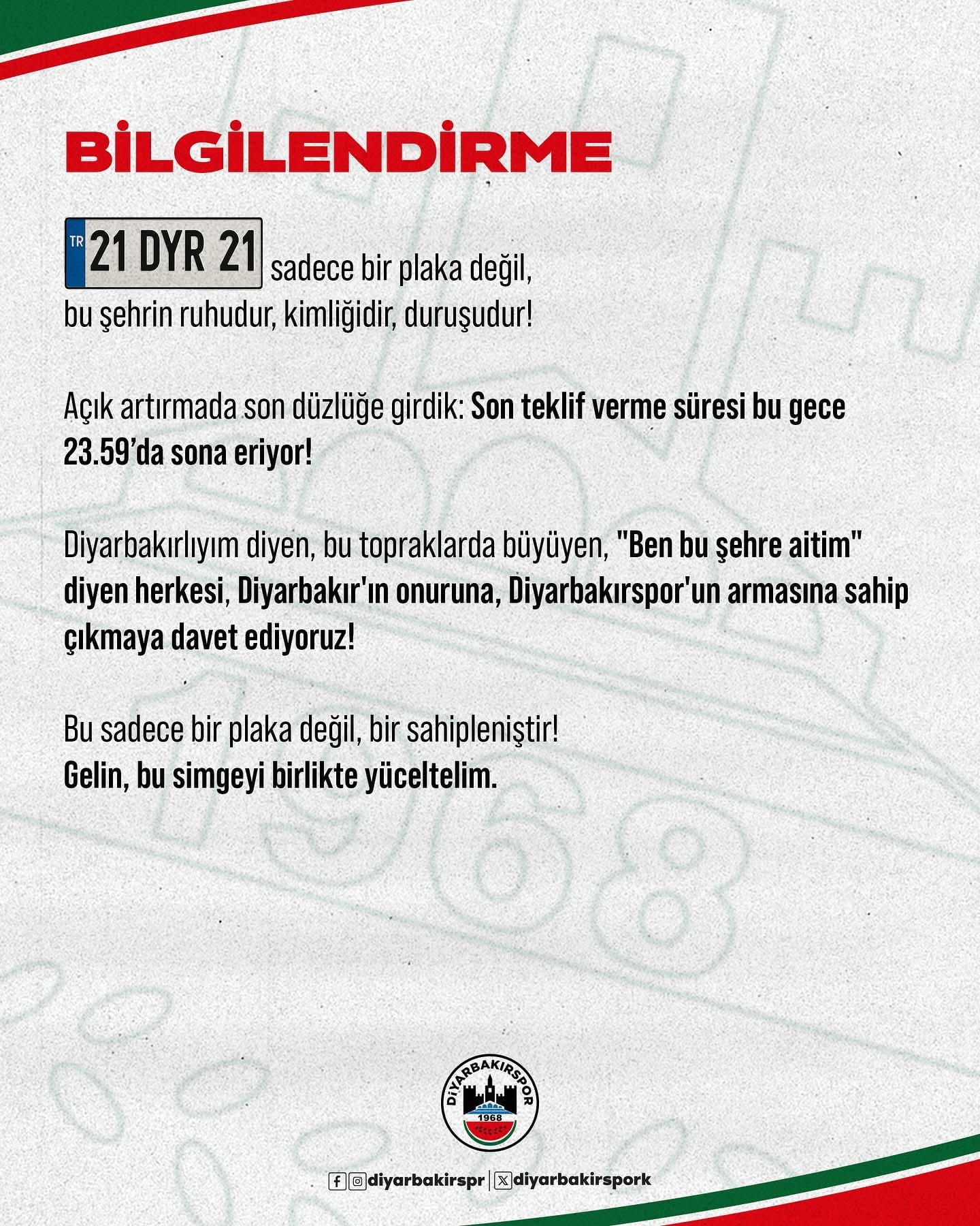 Diyarbakır'da Özel Plaka İçin Kritik Saatler 