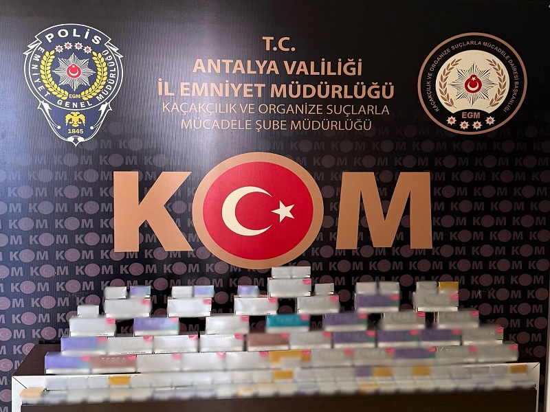 Antalya'da Kaçakçılık ve Organize Şube Müdürlüğünce Operasyonlar Yapıldı