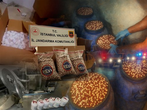 “İstanbul’da 2. Operasyon” 7 Milyon 896 Bin Adet Uyuşturucu Hap İle 63 Kg Ham Madde Ele Geçirildi