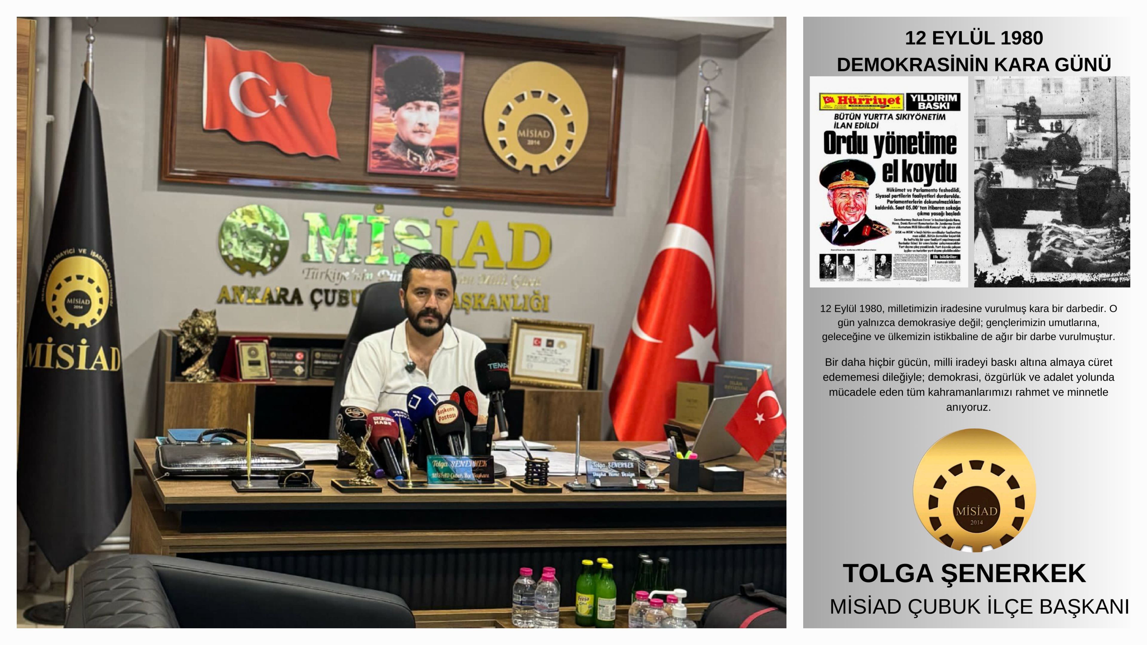 MİSİAD Çubuk İlçe Başkanı Tolga Şenerkek: ‘12 Eylül, millet iradesine vurulmuş kara bir darbedir’