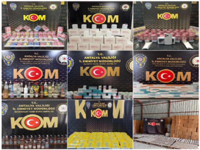 Antalya'da Kaçakçılık ve Organize Suçlarla Mücadele Şube Müdürlüğünce operasyonlar yapıldı