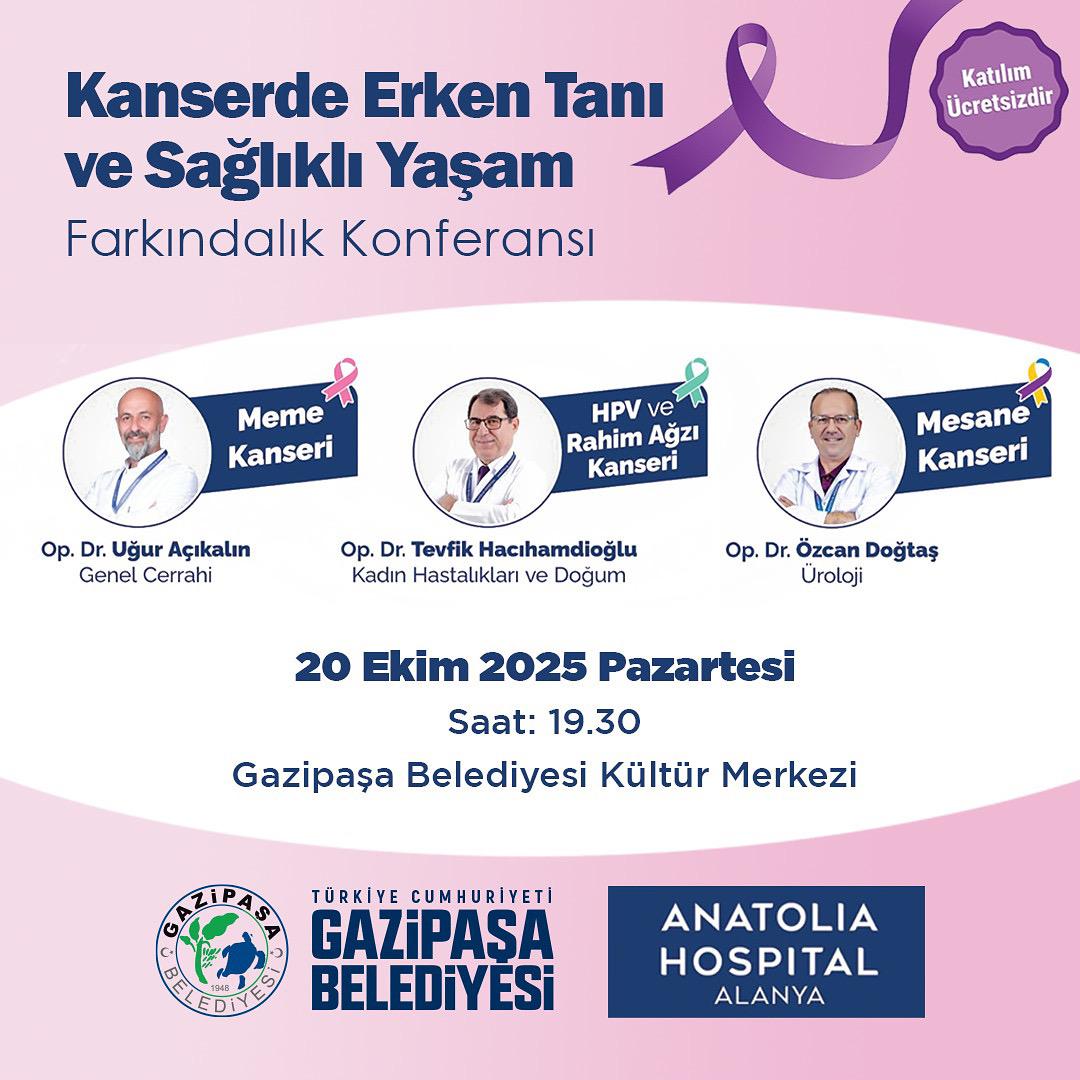 GAZİPAŞA BELEDİYESİ’NDEN KANSERDE ERKEN TANI KONFERANSI