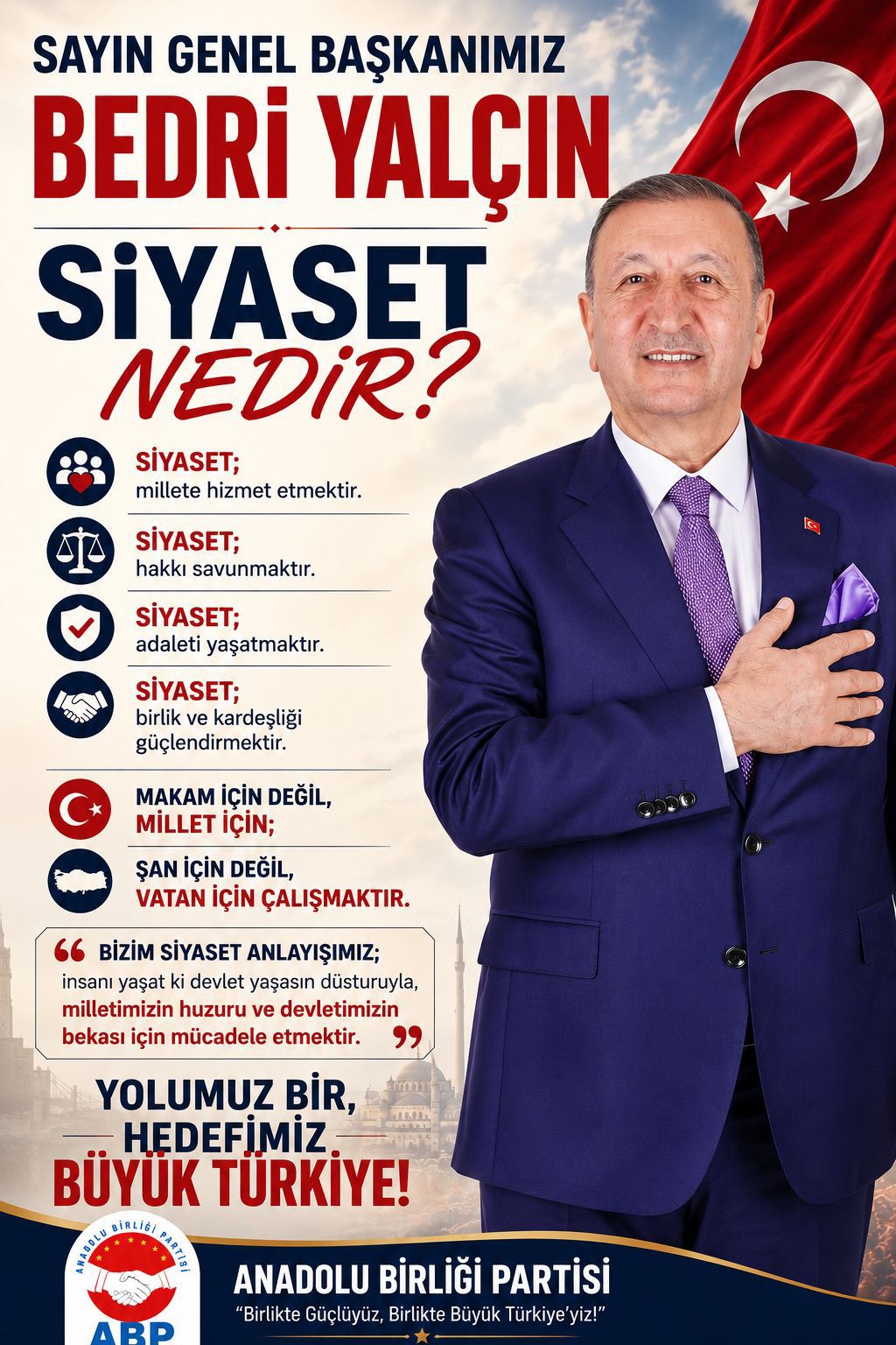 Bedri Yalçın'dan Siyaset, Politika ve Dava Vurgusu