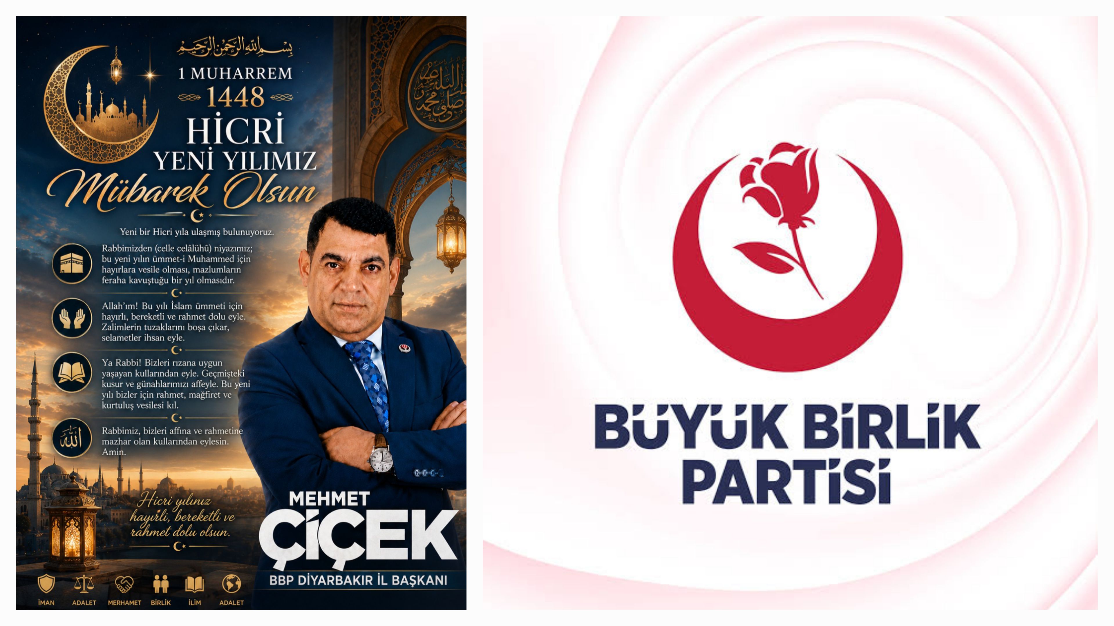 BBP Diyarbakır İl Başkanı Mehmet Çiçek’ten Hicri Yılbaşı Mesajı