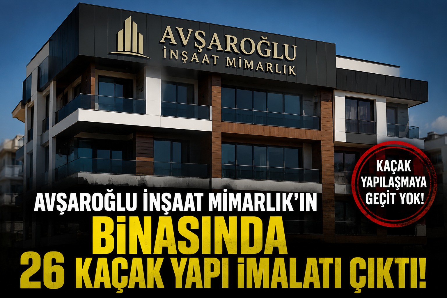 Avşaroğlu İnşaat Mimarlık'ın binasında 26 kaçak yapı imalatı çıktı               