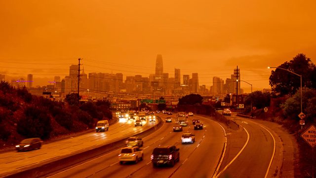 ABD'de devam eden orman yangını nedeniyle San Francisco turuncu sabaha uyandı
