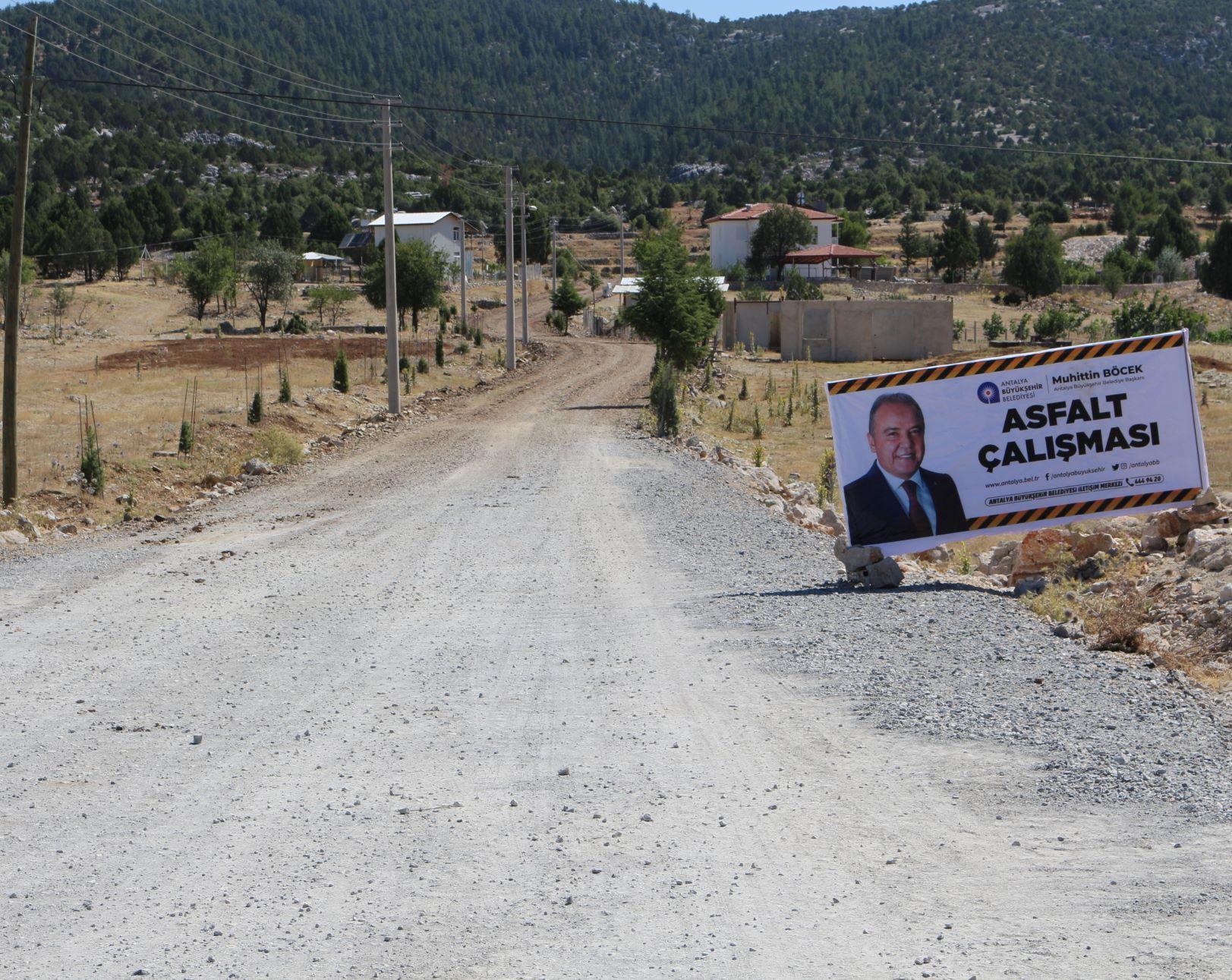 Akseki'de asfalt çalışması