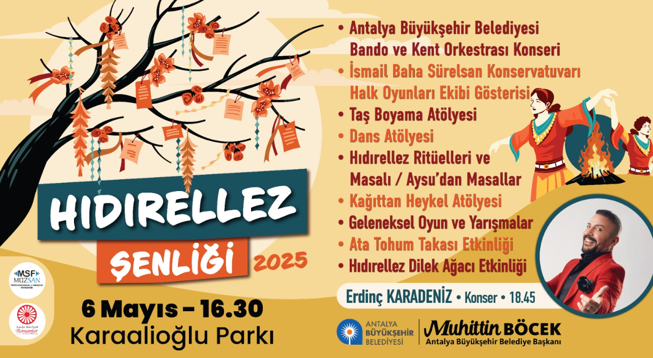 Antalya Büyükşehir Belediyesi baharın gelişini Hıdırellez Şenliği ile kutlayacak