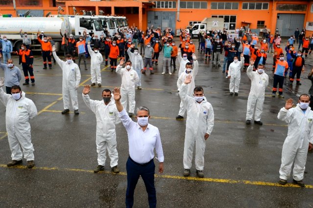 Antalya'da temizlik işçileri için özel 1 Mayıs kutlaması