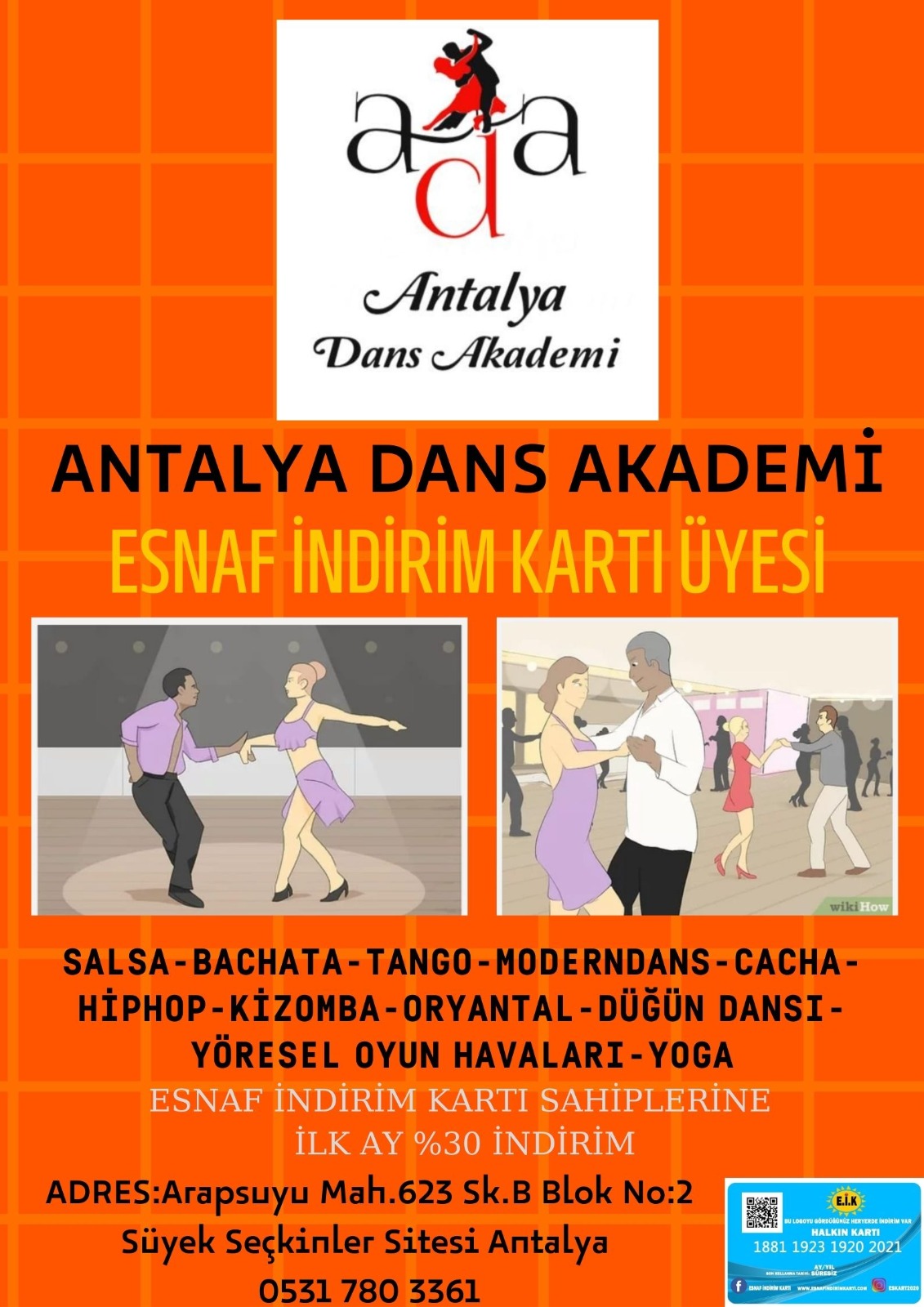 ANTALYA DANS AKADEMİ ESNAF İNDİRİM KARTI ÜYESİ...!!!