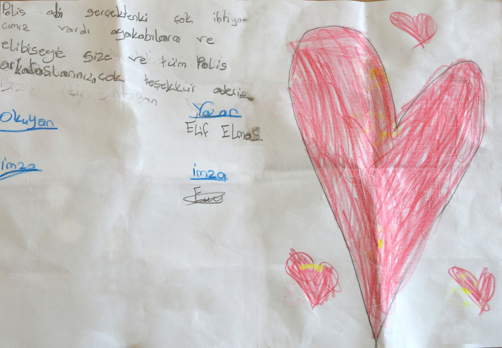 Antalya Polisinin İhtiyaç Sahibi Vatandaşlara Dağıttığı Sevgi Paketlerine Çocuklarımızdan Duygu Dolu Teşekkür Mektubu