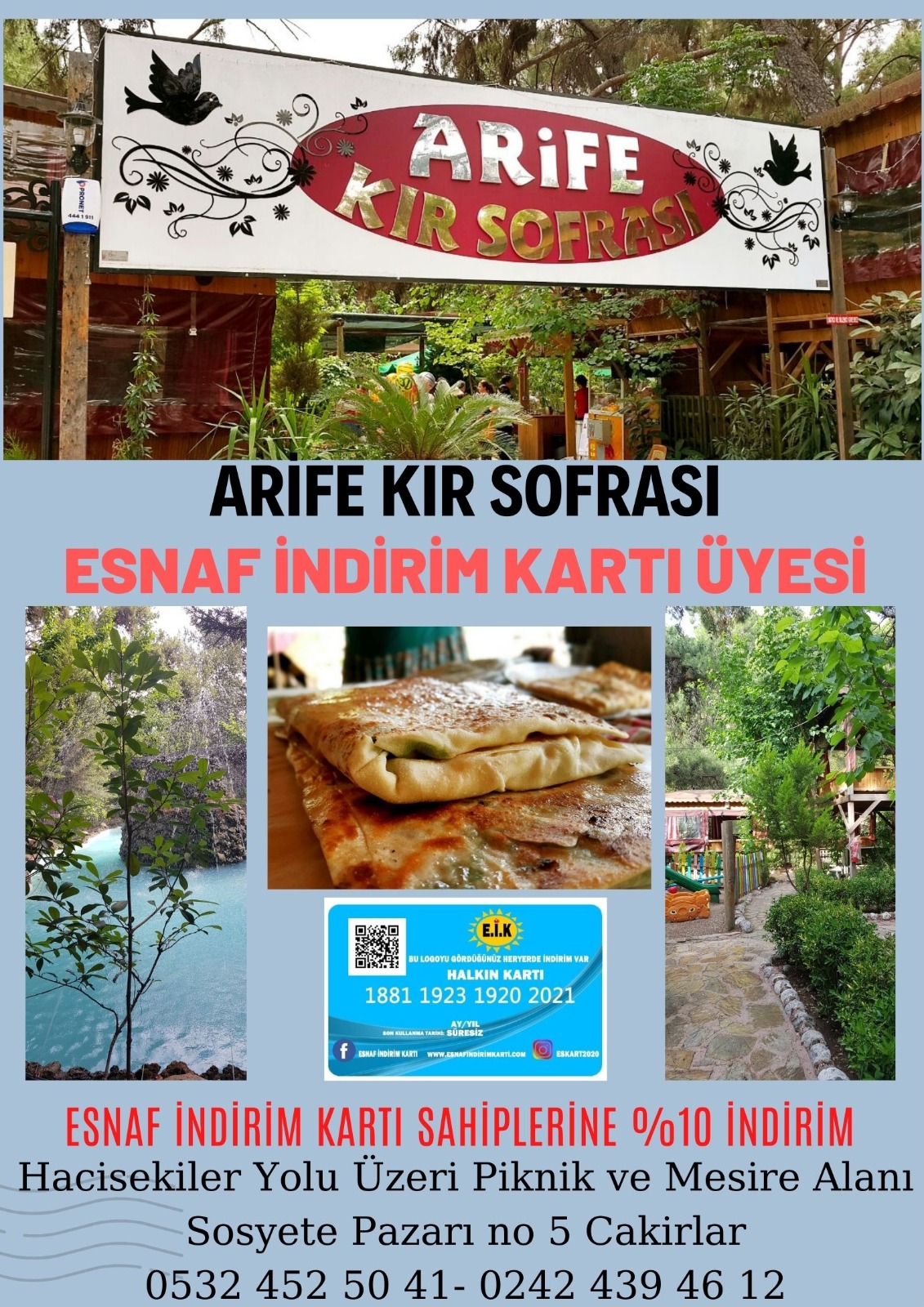 ARİFE KIR SOFRASI ESNAF İNDİRİM KARTI ÜYESİ