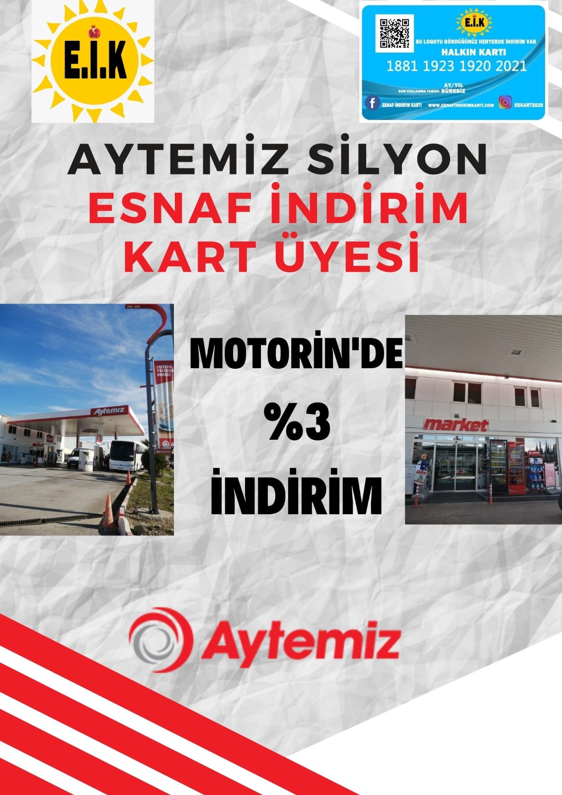 AYTEMİZ SİLYON AKARYAKIT İSTASYONLARI ESNAF İNDİRİM KARTI ÜYESİ OLDU