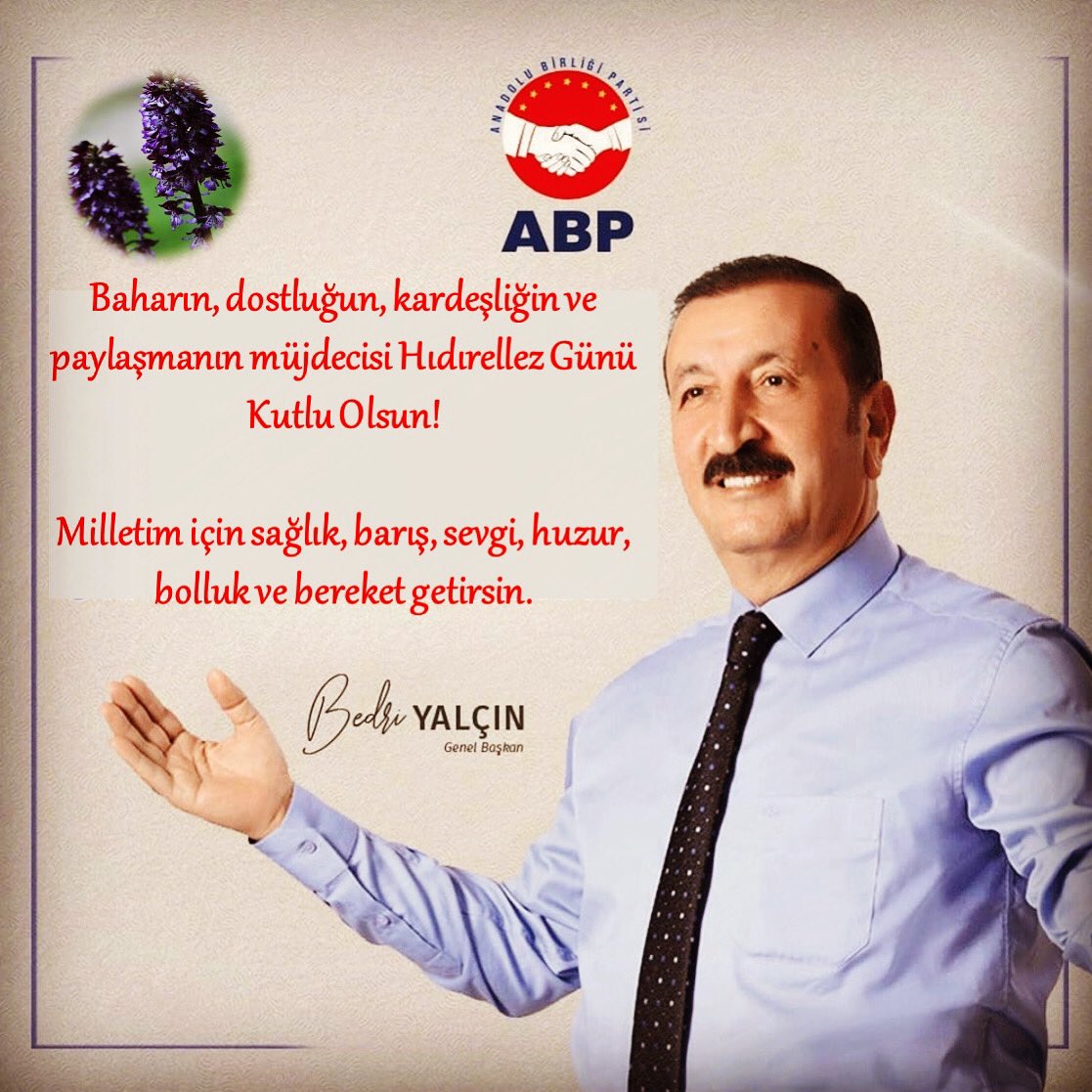 Bedri Yalçın'dan Hıdırellez Günü İçin Kutlama Mesajı