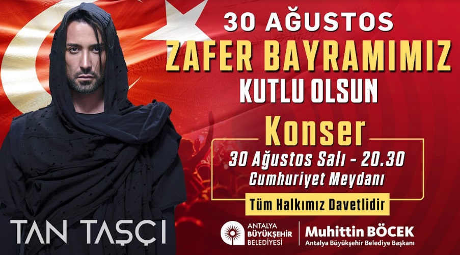 BÜYÜKŞEHİR BELEDİYESİ 30 AĞUSTOS’TA TAN TAŞÇI KONSERİ DÜZENLİYOR