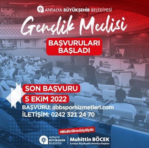 BÜYÜKŞEHİR GENÇLİK MECLİSİNE BAŞVURULAR BAŞLADI