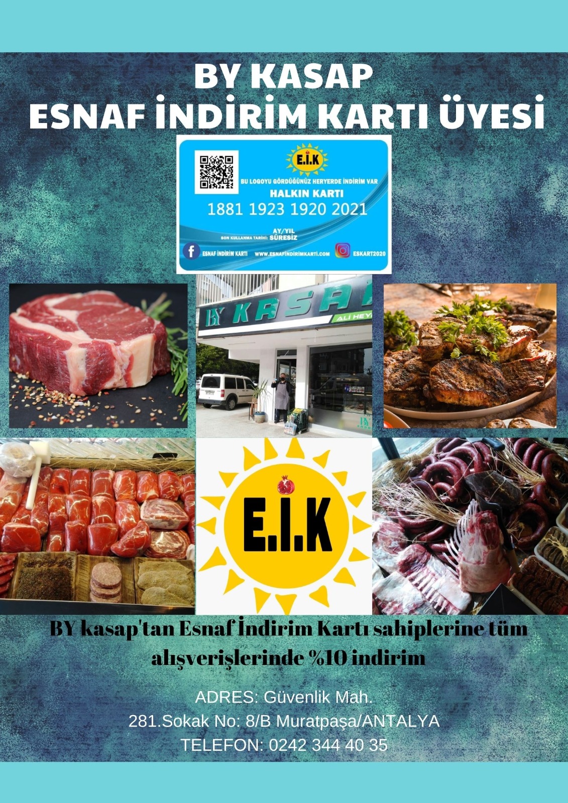 BY KASAP ESNAF İNDİRİM KARTI ÜYESİ