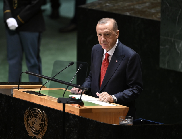 Cumhurbaşkanı Erdoğan, ABD'de Birleşmiş Milletler Genel Kurulu'na hitap ediyor