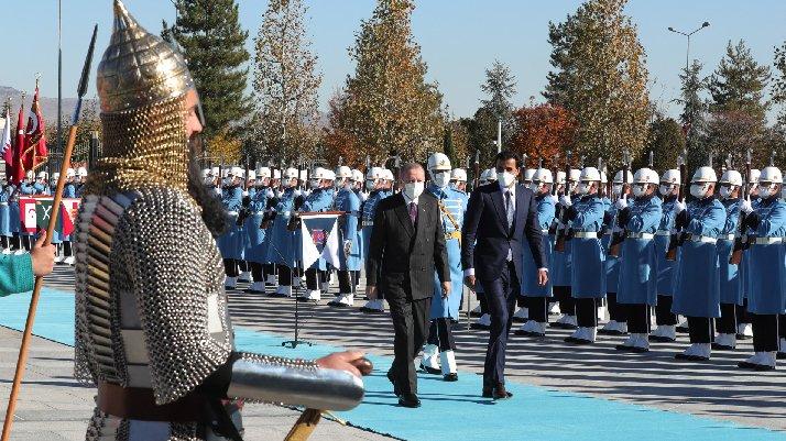 Cumhurbaşkanı Erdoğan, Katar Emiri Al Sani’yi resmi törenle karşıladı