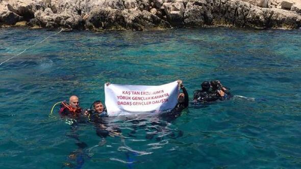 Dadaş gençler Kaş'ta dalış yaptı