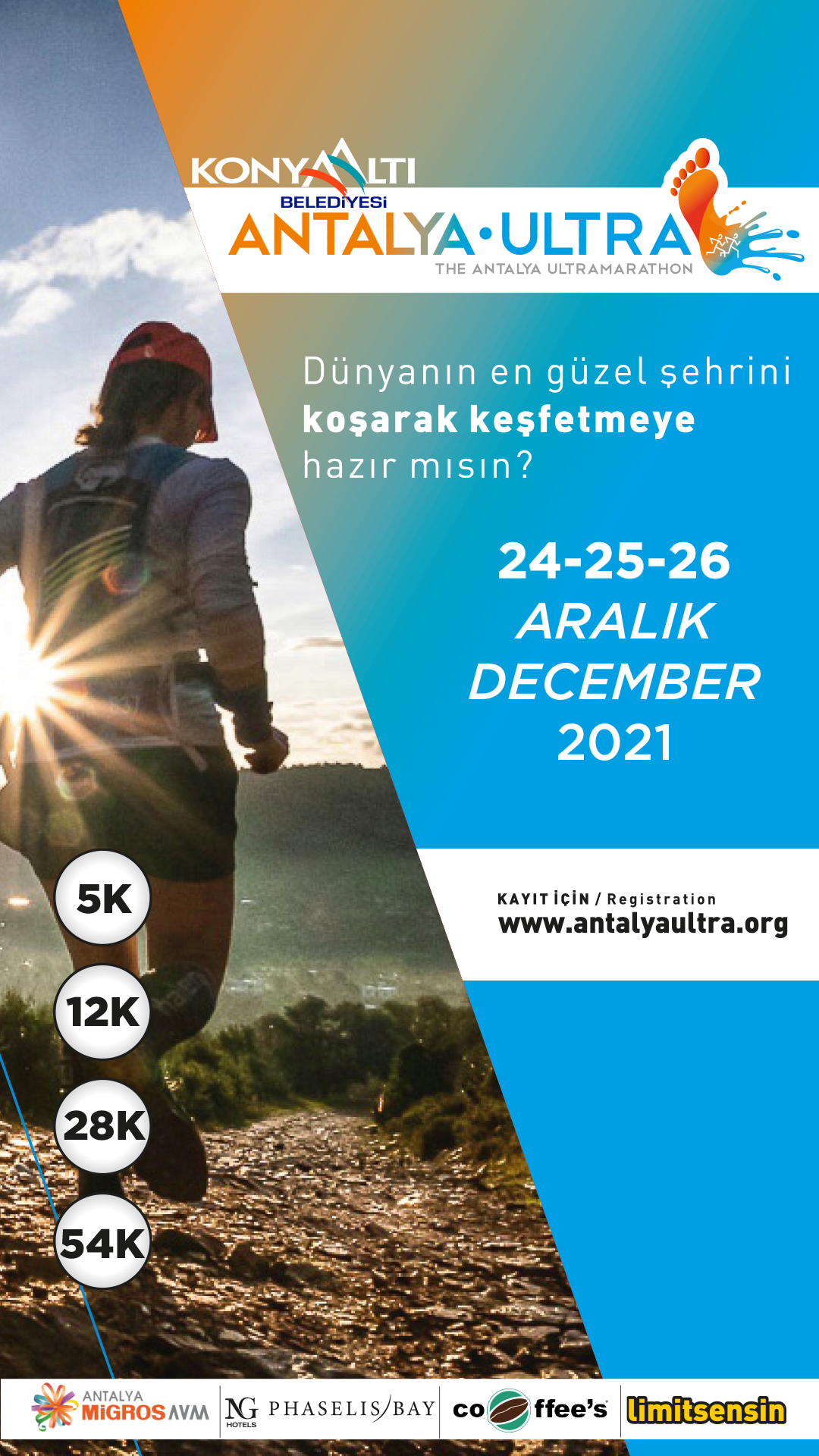 ‘Dünya’nın en güzel şehrini koşarak keşfetmeye hazır mısın’ Konyaaltı Belediyesi Antalya Ultra Maratonu 24-25-26 Aralık’ta