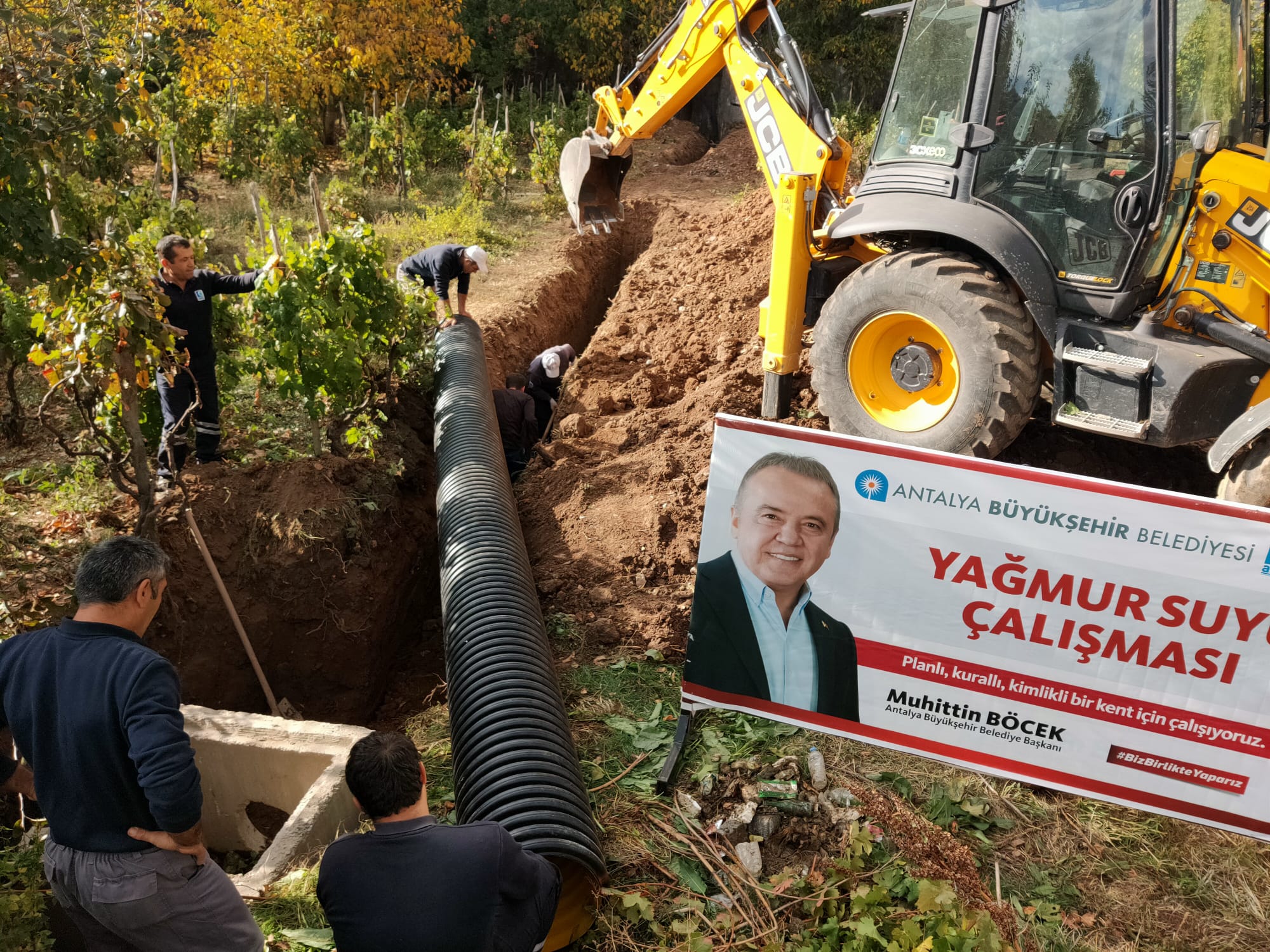 İbradı Aydınyayla'da yağmur suyu çalışması