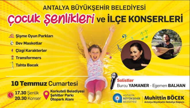 İlçeler çocuk şenliği ve konserlerle şenlenecek