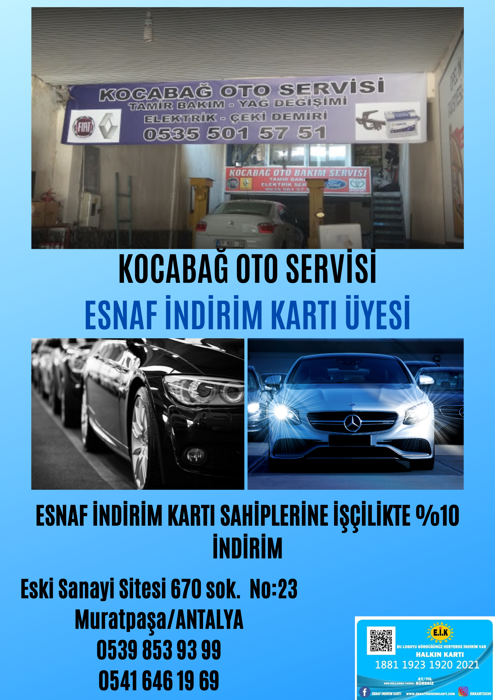 KOCABAĞ OTO SERVİSİ ESNAF İNDİRİM KARTI ÜYESİ