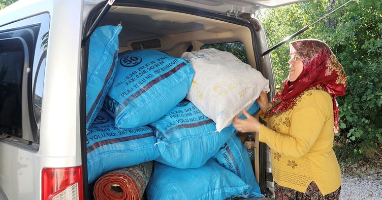 Köylülerden toplanan basmalardan dikilen 200 şalvar, Manavgat yangınında mağdur olanlara gönderildi