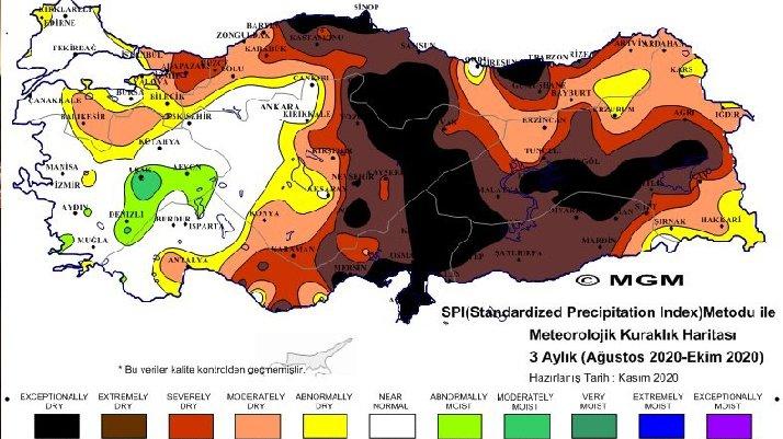 Meteorolojiden korkutan kuraklık haritası!!!