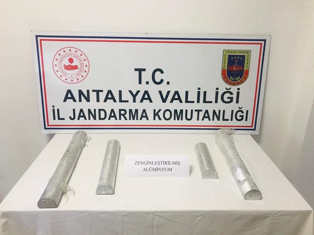 Piyasa değeri 60 milyon TL olan 15 kilogram zenginleştirilmiş alüminyum ele geçirildi