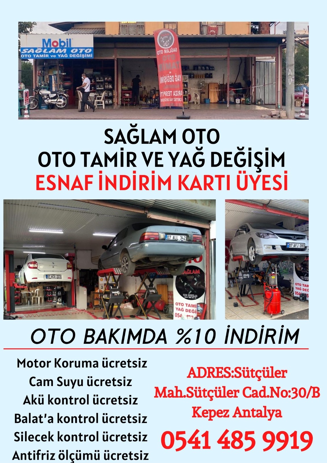 SAĞLAM OTO-OTO TAMİR VE YAĞ DEĞİŞİM ESNAF İNDİRİM KARTI ÜYESİ OLDU.