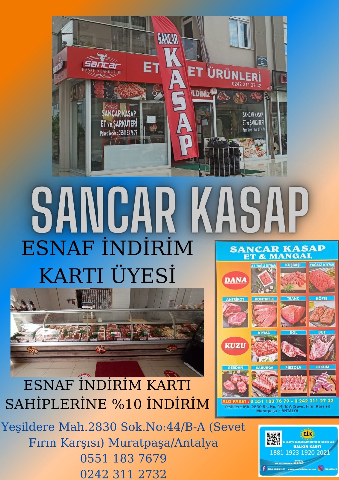 SANCAR KASAP ESNAF İNDİRİM KARTI ÜYESİ