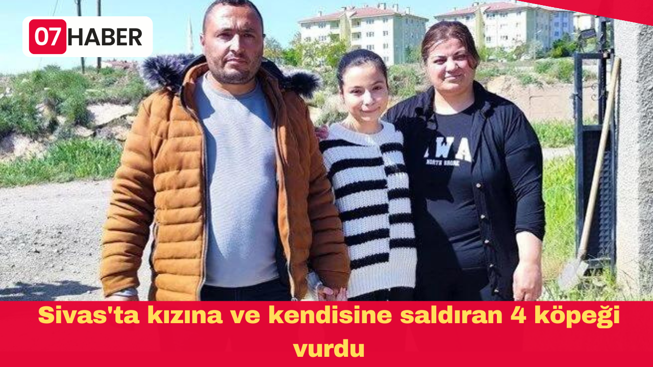 Sivas'ta kızına ve kendisine saldıran 4 köpeği vurdu