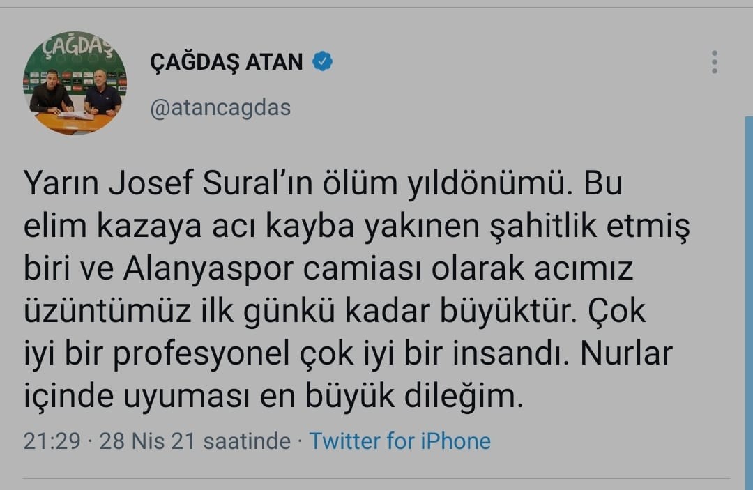 Teknik Direktör ve Takım Kaptanı  Josef Sural’ı vefatının 2. yılında andı