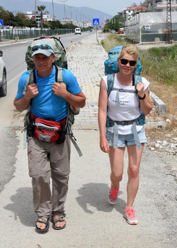 Ukraynalı çiftin 25 günlük Likya Yolu yürüyüşü