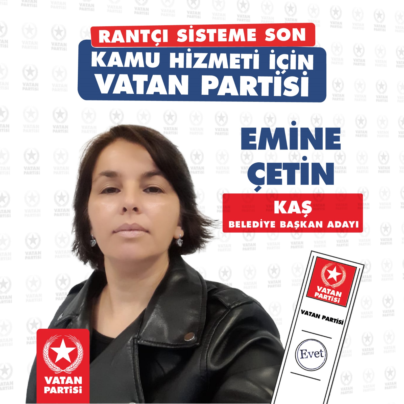 VATAN PARTİSİ KAŞ BELEDİYE BAŞKAN ADAYI EMİNE ÇETİN: "TURİZM SEZONUNU 12 AY'A ÇIKARIYORUZ"