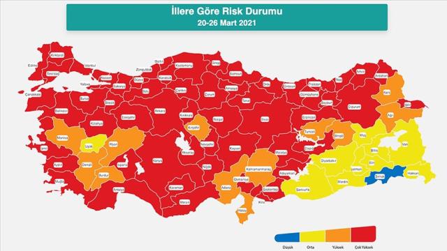 Yeni risk haritasına göre bu hafta sonu 58 şehirde sokağa çıkmak yasak