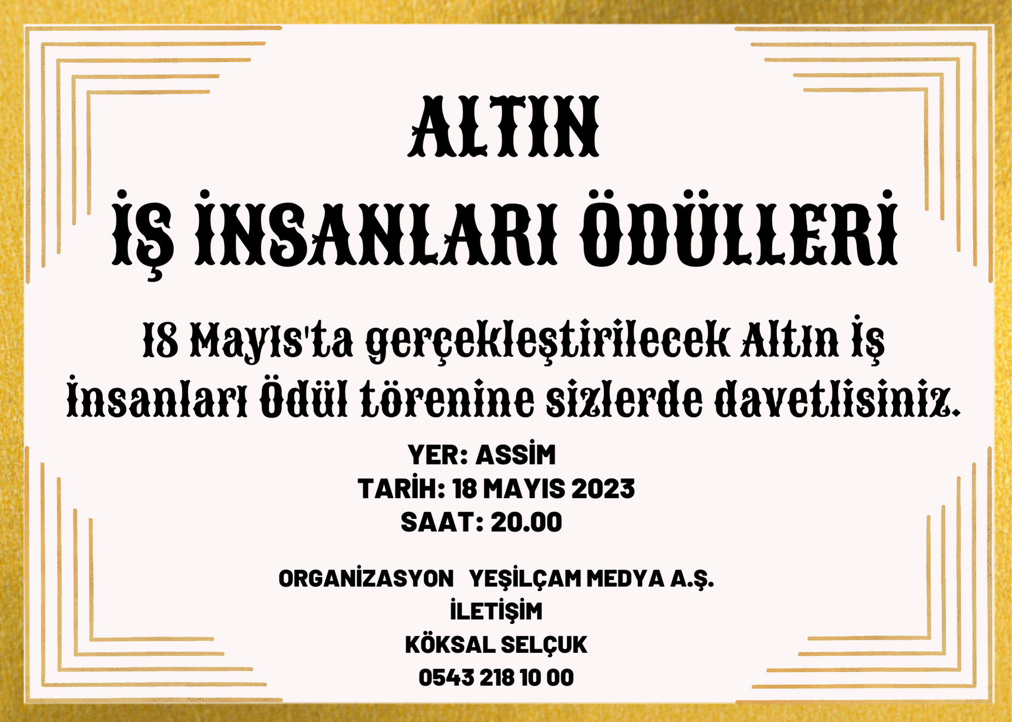 YEŞİLÇAM MEDYA 20.ÖDÜL GECESİNİ DÜZENLİYOR