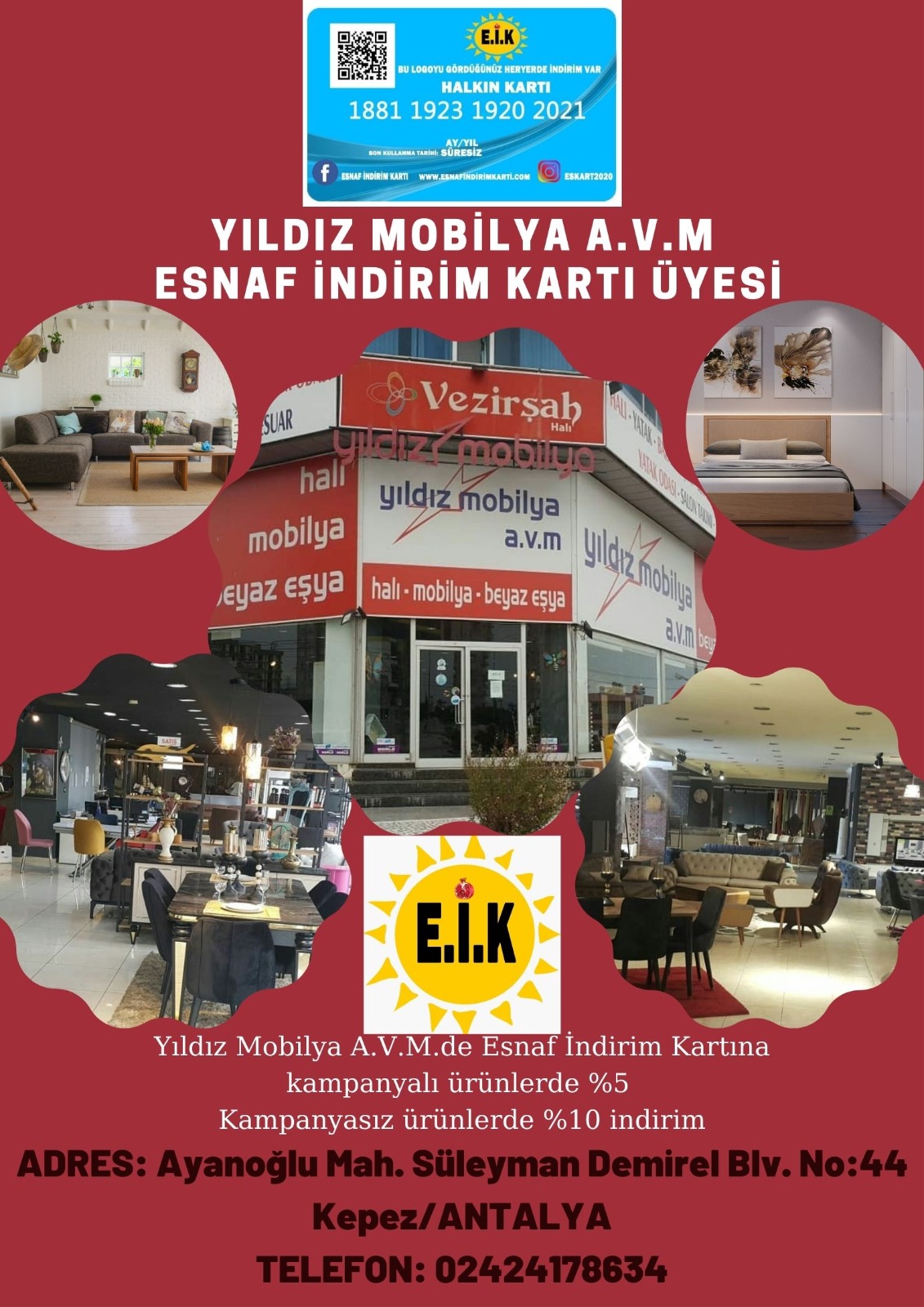 YILDIZ MOBİLYA AVM ESNAF İNDİRİM KARTI AİLESİNE KATILDI!