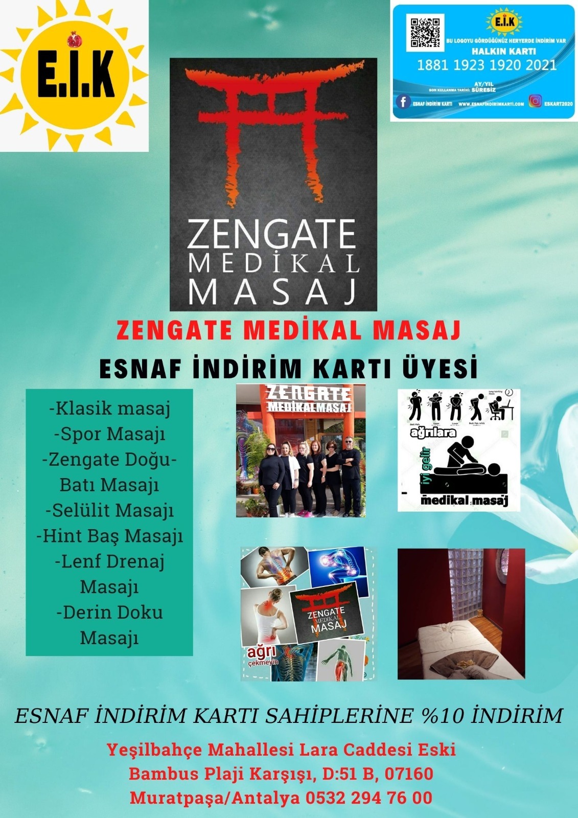 ZENGATE MEDİKAL MASAJ ESNAF İNDİRİM KART ÜYESİ