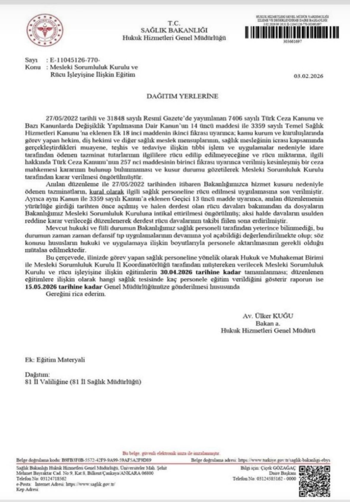 AL-KON Genel Başkanı Uzm. Dr. Adil Kurban: “Malpraktis rücu sürecinde hekimler için hukuki netlik sağlandı” - Görsel 3