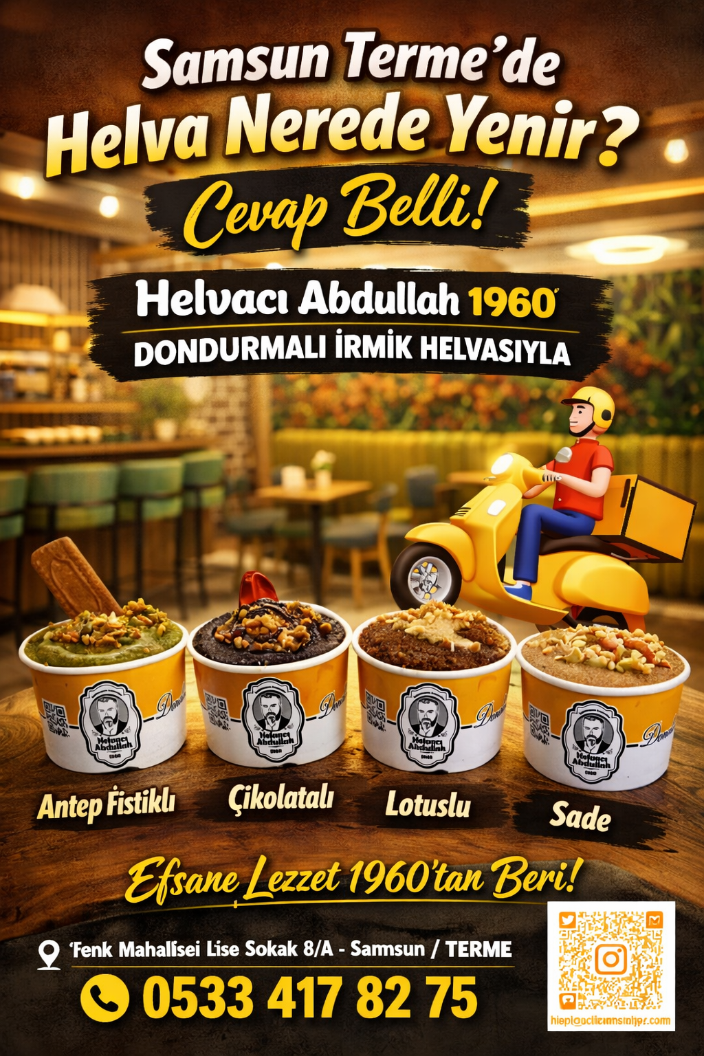 Samsun Terme’de helva nerede yenir sorusuna Helvacı Abdullah 1960 dondurmalı irmik helvasıyla yanıt veriyor - Görsel 1